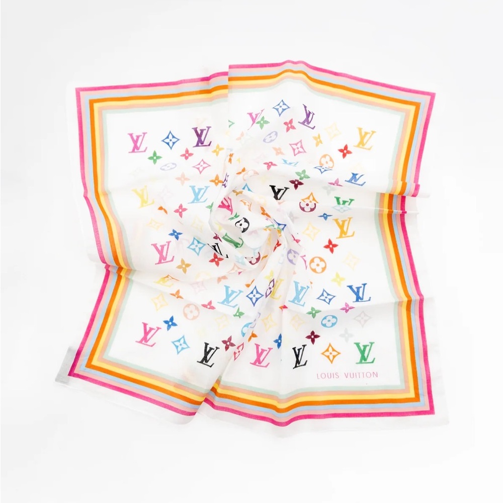 Louis Vuitton white multicolor handkerchief